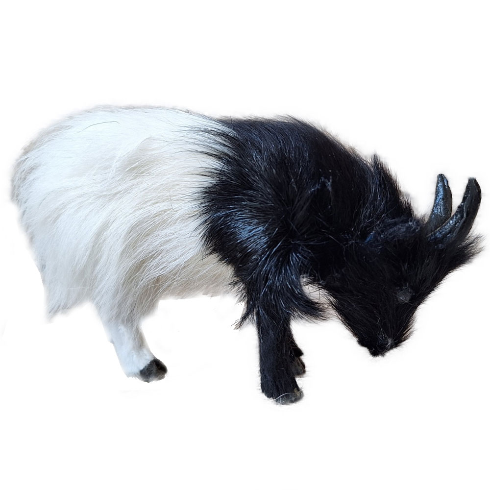 Ziegen schwarz-weiß fressend - 12cm lang