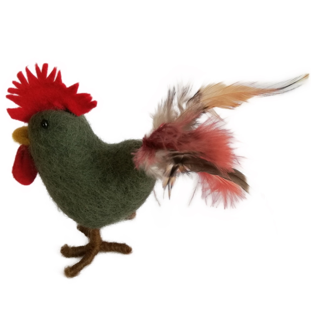 Hahn handgefilzt