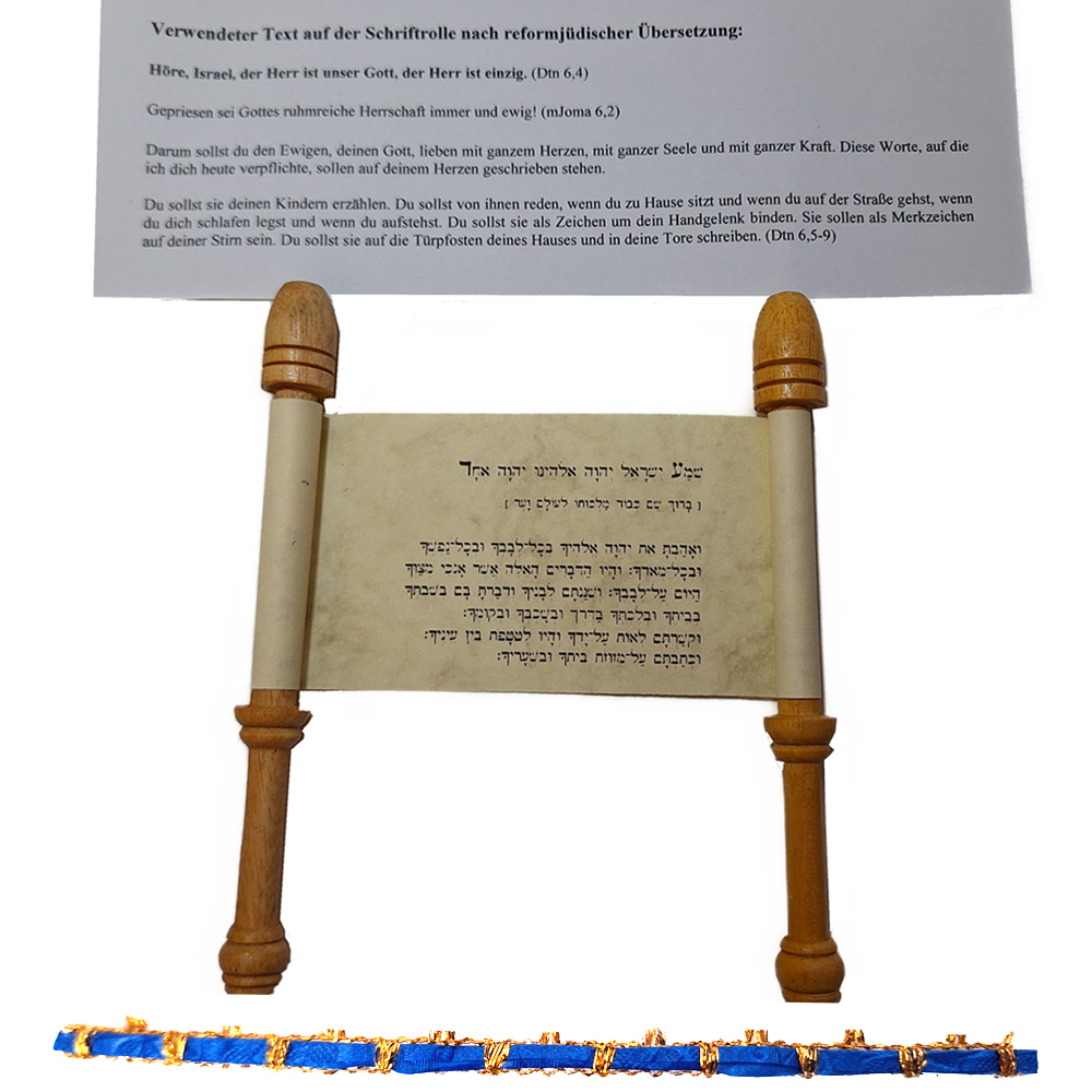 Thorarolle - Schriftrolle - mit fussgedrechselten Halterungen